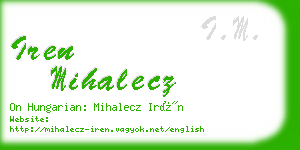iren mihalecz business card